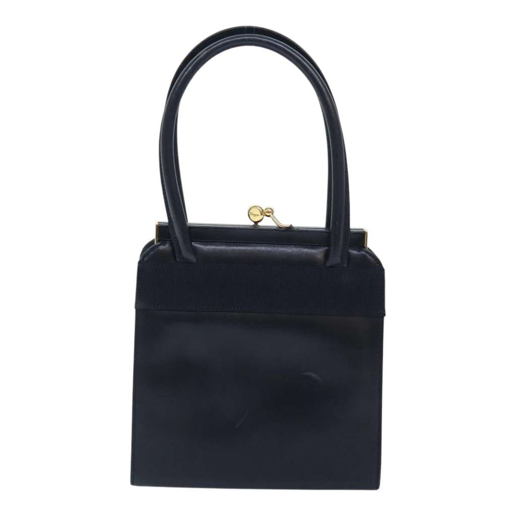 Salvatore Ferragamo Vala Handbag Navy Leather Good condition - Back View