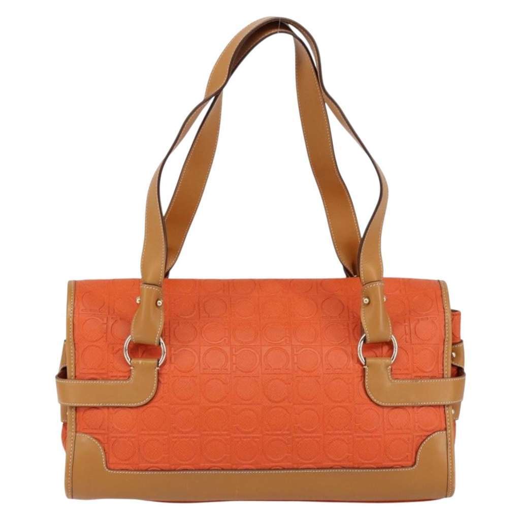 Salvatore Ferragamo Gancini Shoulder Bag Orange Good condition - Back View