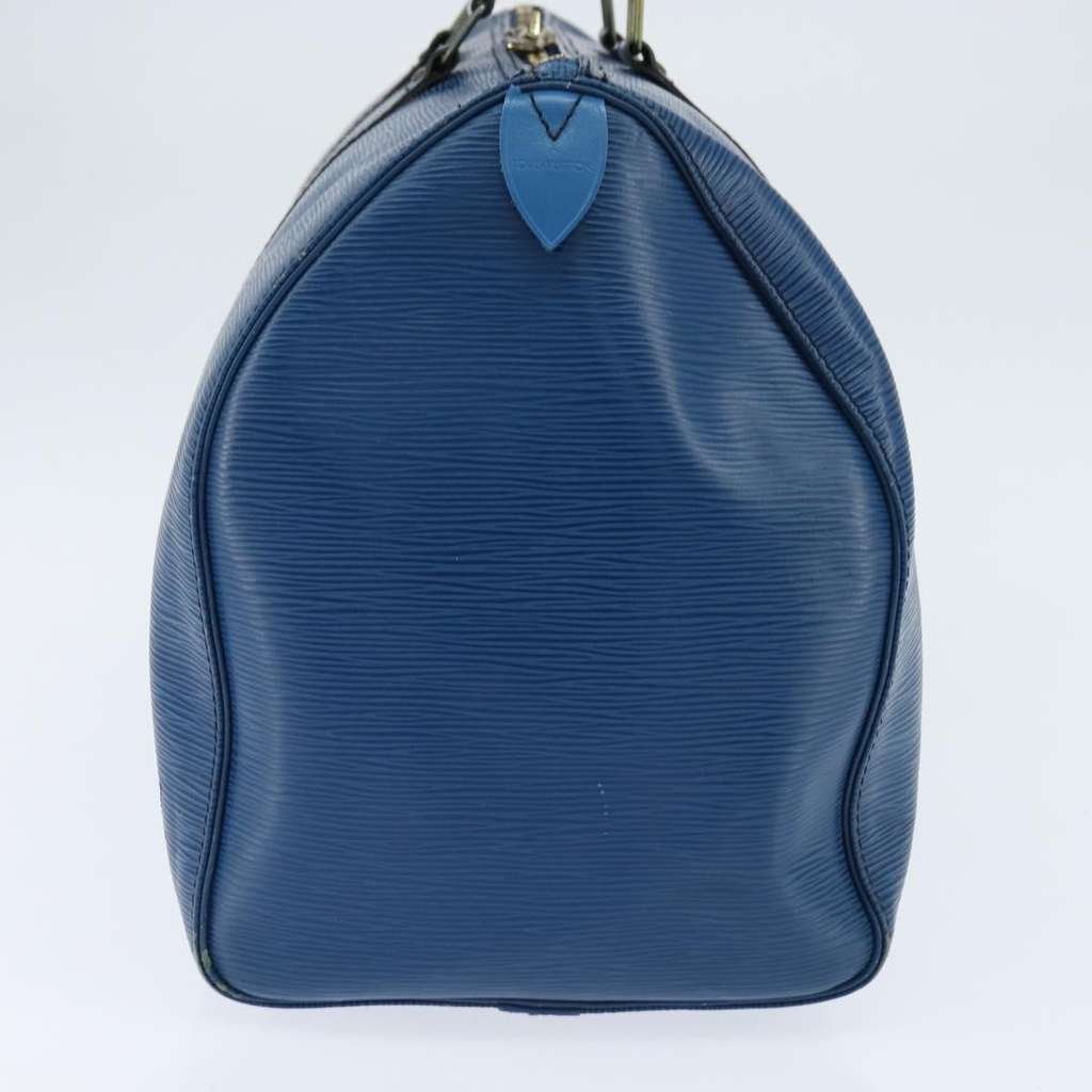 Louis Vuitton Keepall Bag Blue Leather Fair condition - Model View