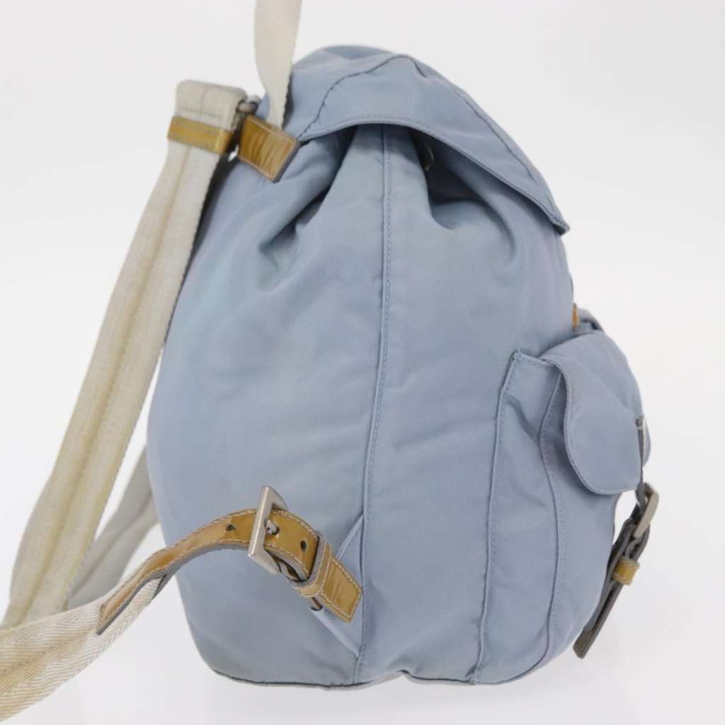 Prada Vela Double Front Pocket Backpack Blue Good condition - Model View