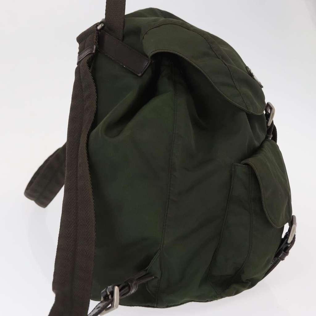 Prada Vela Double Front Pocket Backpack Khaki Good condition - Model View