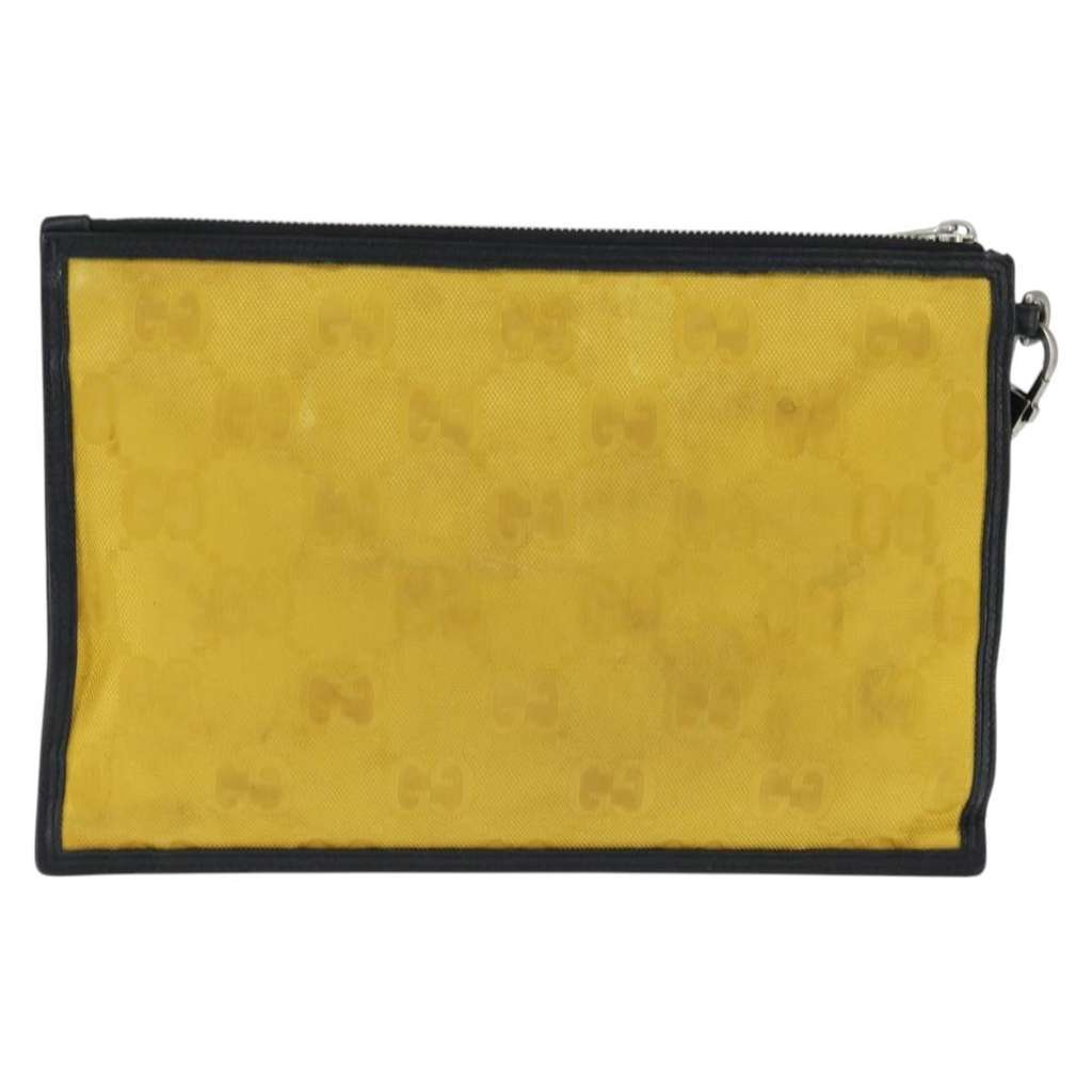 Gucci Off The Grid Zip Pouch Yellow Canvas Good condition - Back View
