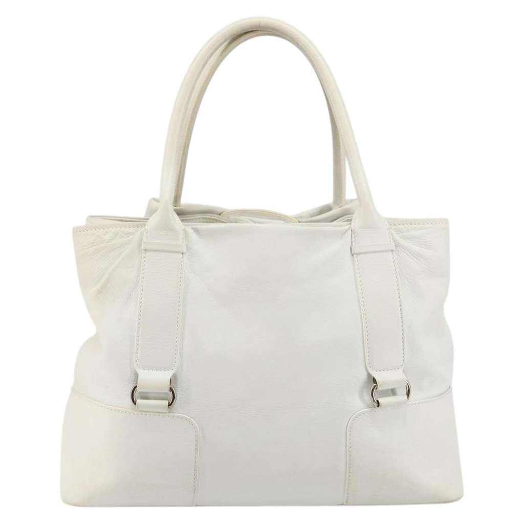 Salvatore Ferragamo Vala tote White Leather Good condition - Back View