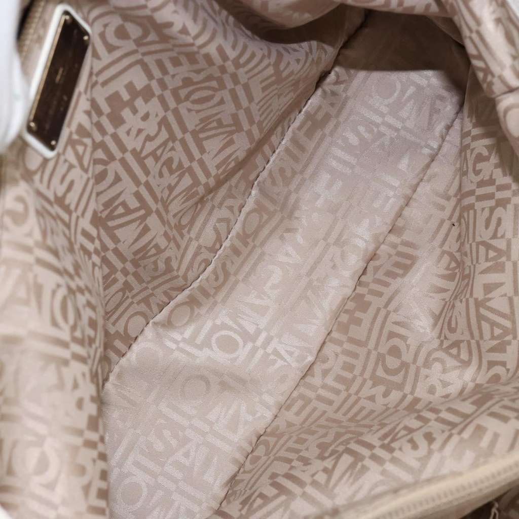 Salvatore Ferragamo Vala tote White Leather Good condition - Box View