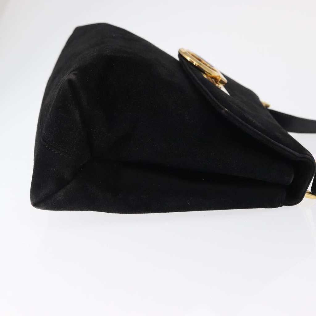 Salvatore Ferragamo Gancini Shoulder Bag Black Suede Good condition - Inside View