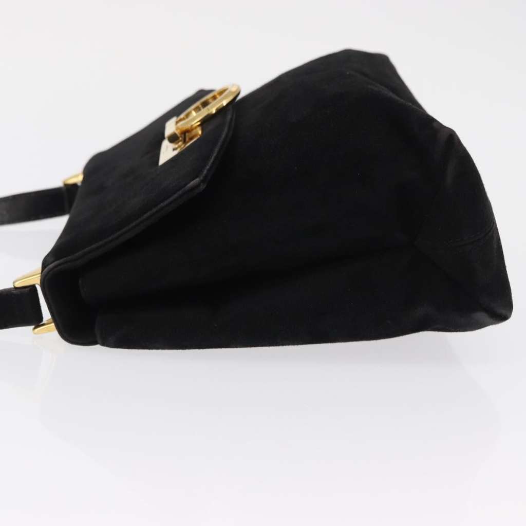 Salvatore Ferragamo Gancini Shoulder Bag Black Suede Good condition - Model View