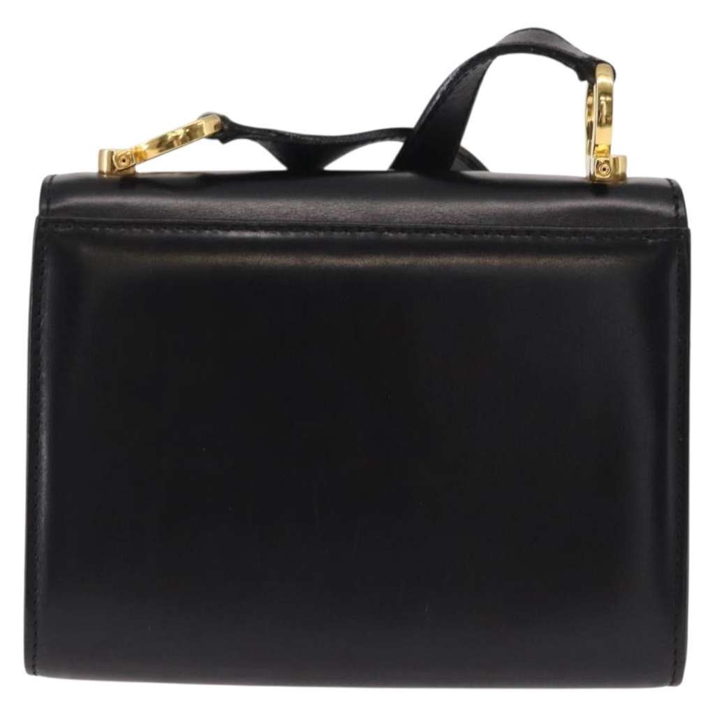 Salvatore Ferragamo Gancini Shoulder Bag Black Leather Good condition - Back View