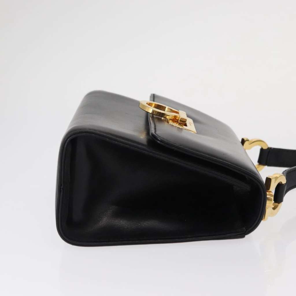 Salvatore Ferragamo Gancini Shoulder Bag Black Leather Good condition - Inside View