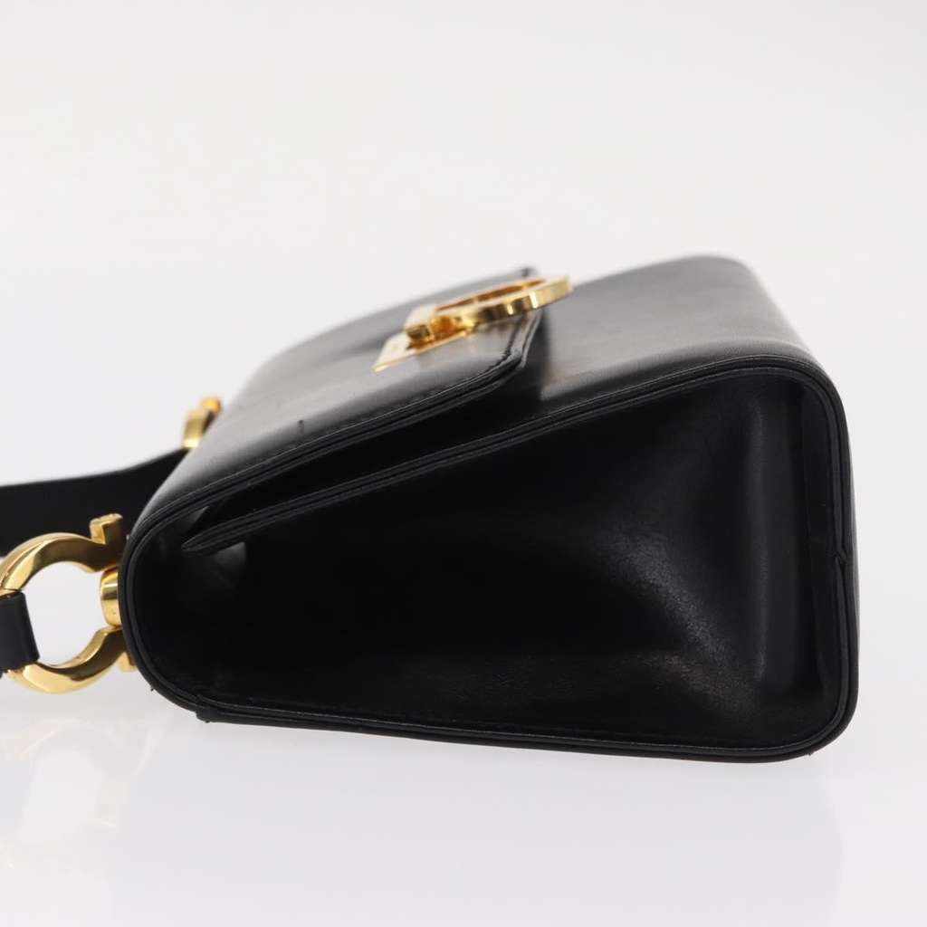 Salvatore Ferragamo Gancini Shoulder Bag Black Leather Good condition - Model View