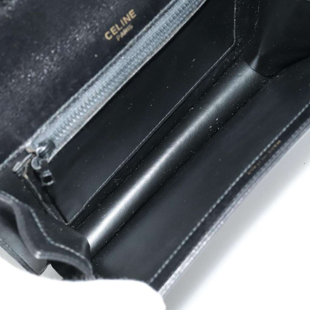 Celine Shoulder Bag Black Leather Good condition - Box View