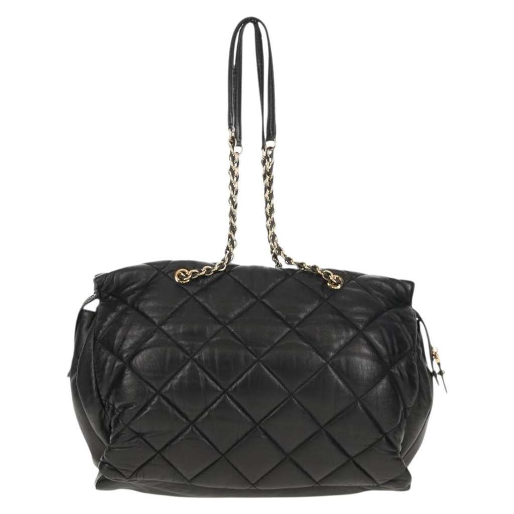 Salvatore Ferragamo Ginette Chain Shoulder Bag Black Leather Fair condition - Back View