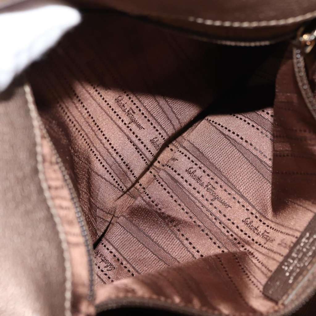 Salvatore Ferragamo Miss Vara Hobo Gold Leather Good condition - Box View