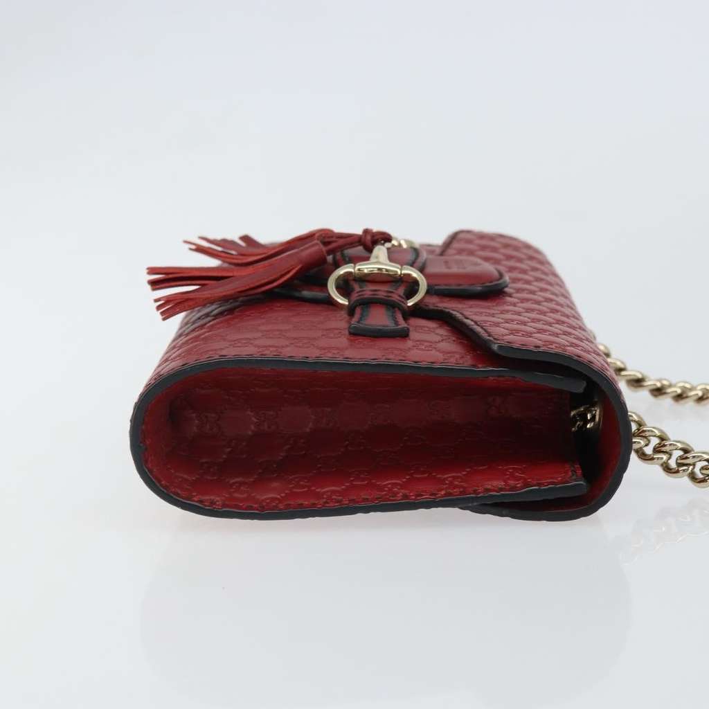Gucci Emily Chain Flap Bag Red Leather Good condition - Inside View