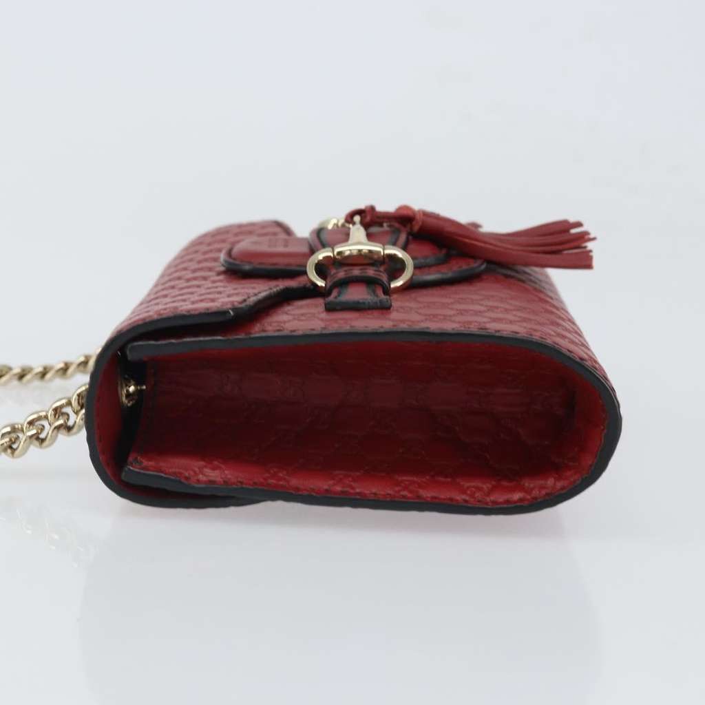 Gucci Emily Chain Flap Bag Red Leather Good condition - Model View