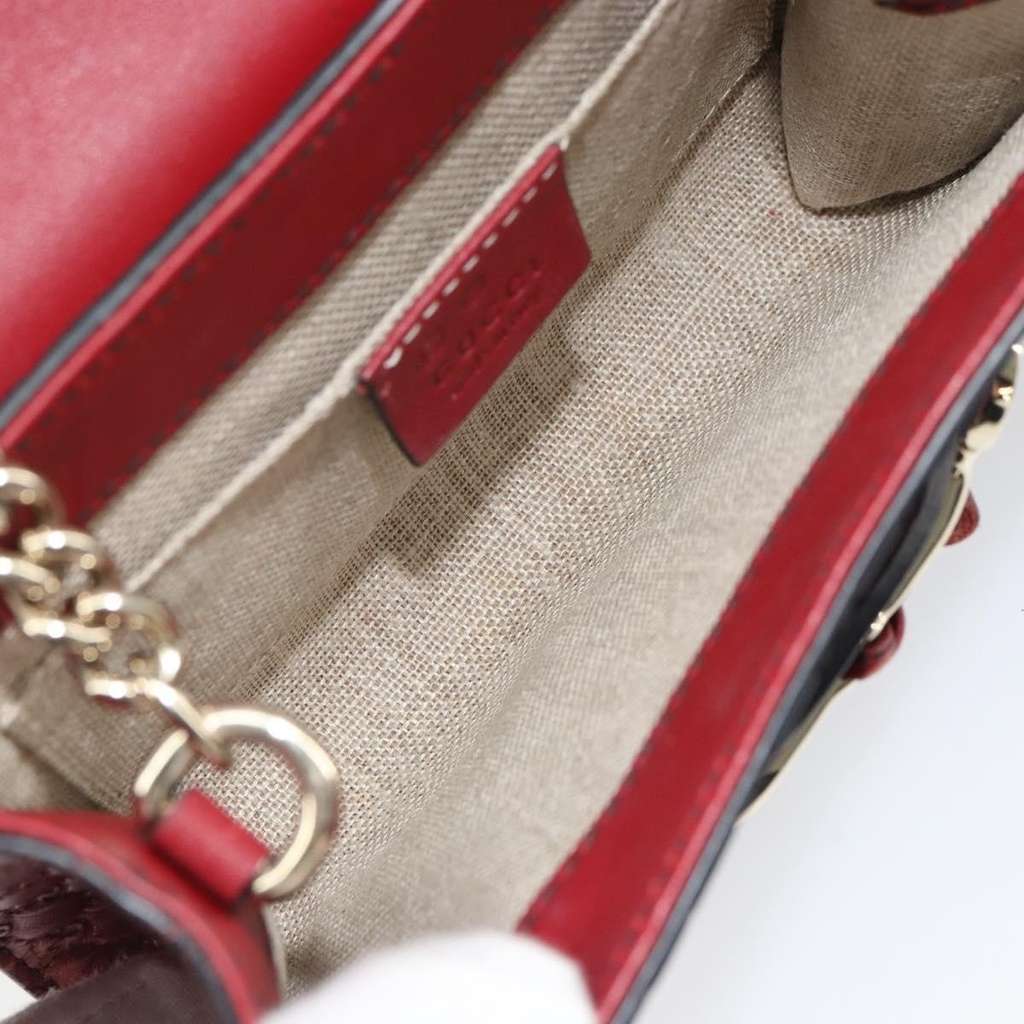 Gucci Emily Chain Flap Bag Red Leather Good condition - Box View