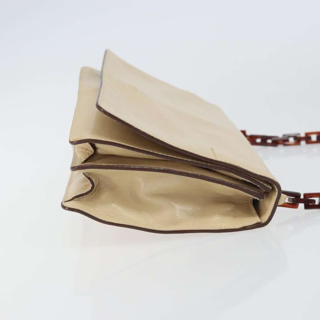 Prada Flap Shoulder Bag Beige Leather Good condition - Inside View