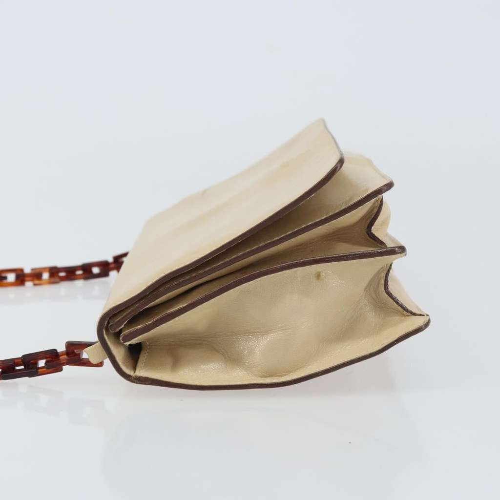 Prada Flap Shoulder Bag Beige Leather Good condition - Model View