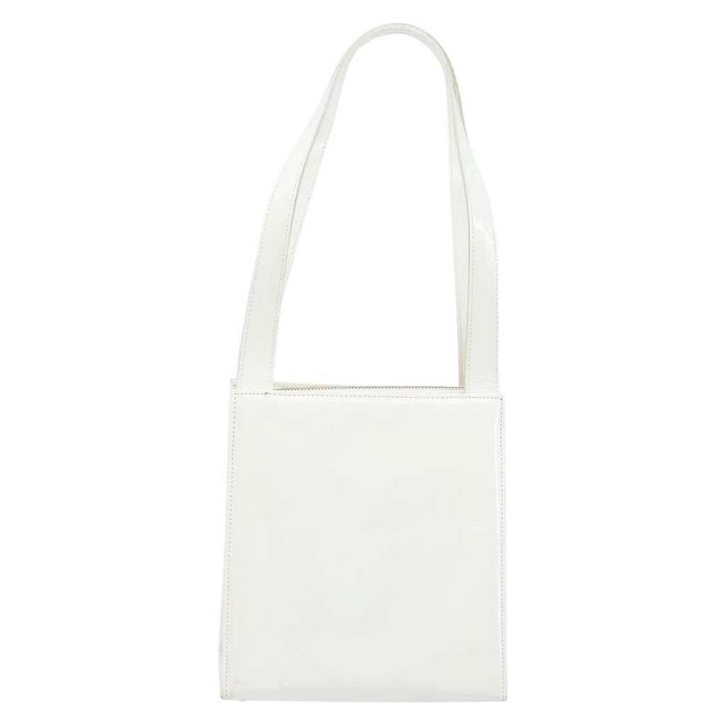 Versace Medusa Shoulder Bag White Leather Good condition - Back View