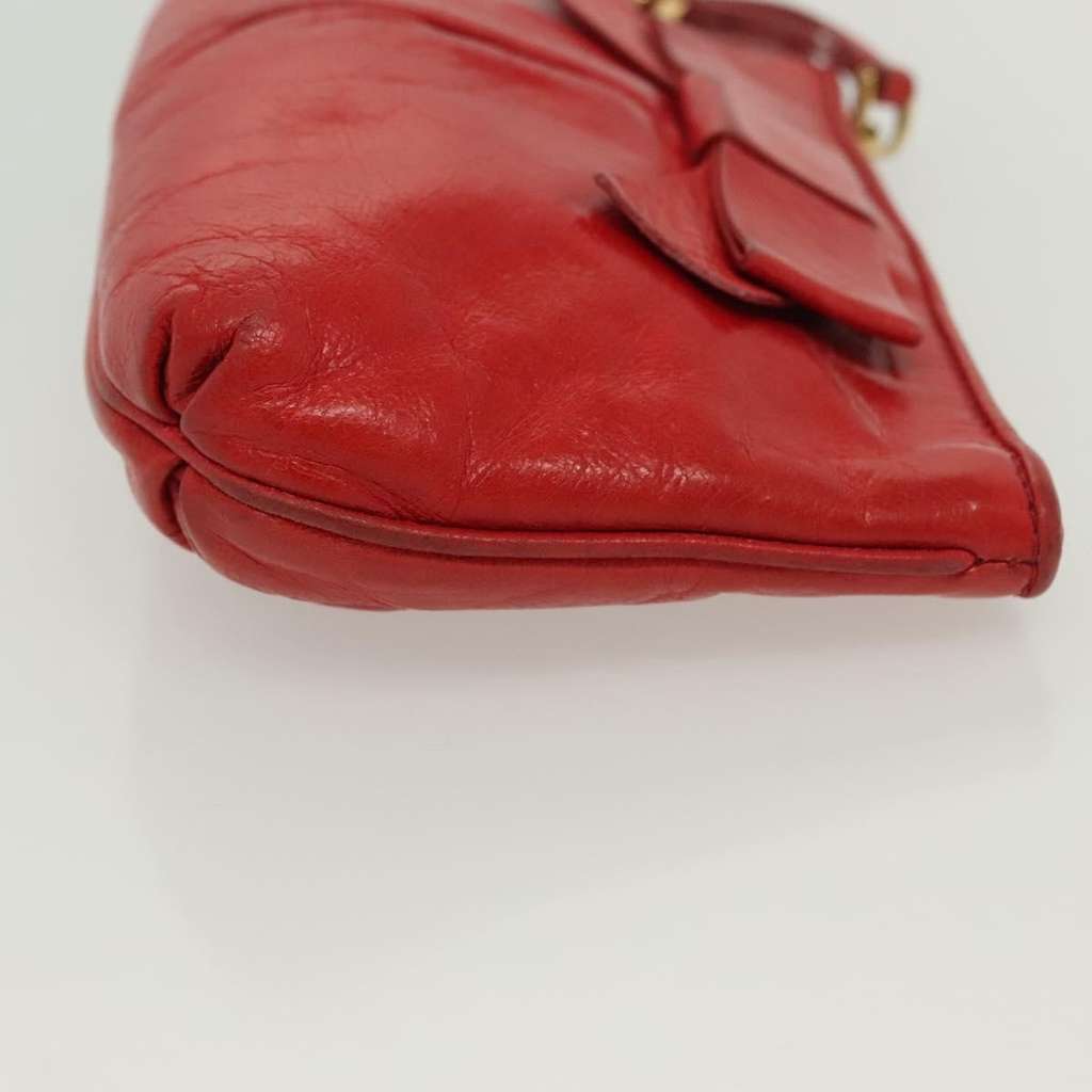 Miu Miu Zip Wristlet Pouch Red Leather Good condition - Inside View