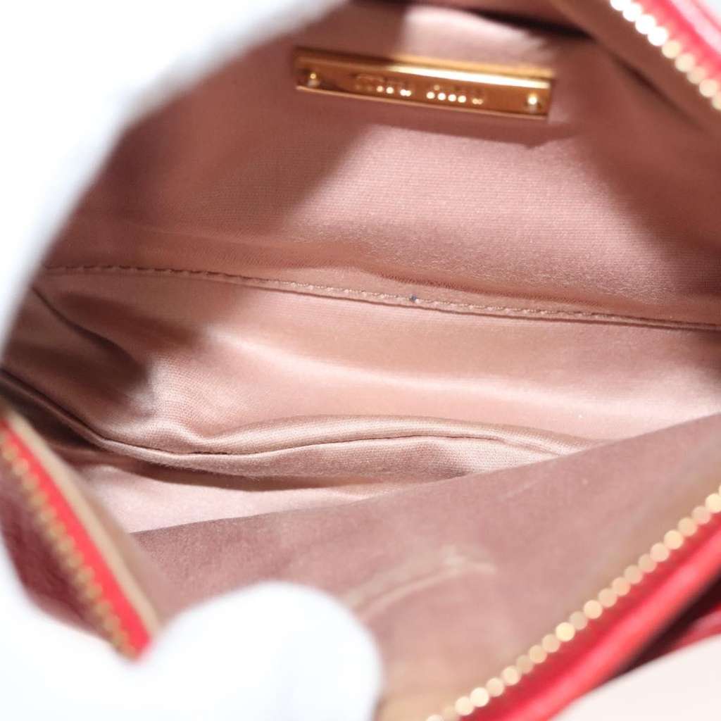 Miu Miu Zip Wristlet Pouch Red Leather Good condition - Box View