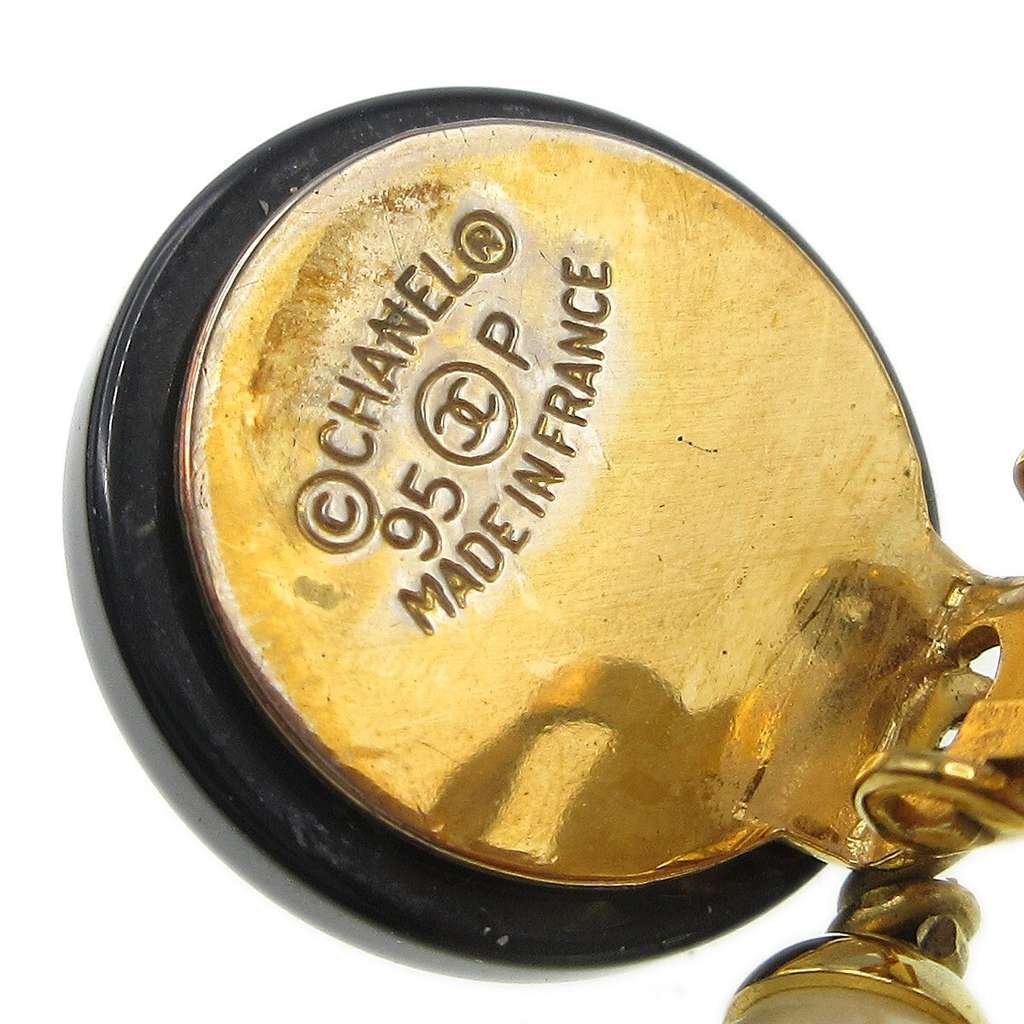 Chanel CC Dangle Earrings Gold Good condition - Inside View