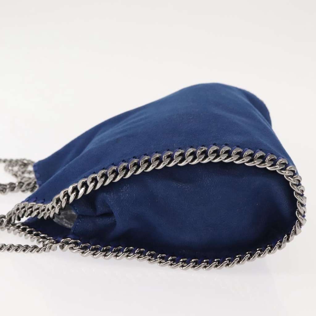Stella Mccartney Falabella Fold Over Crossbody Bag Blue Polyester Good condition - Model View