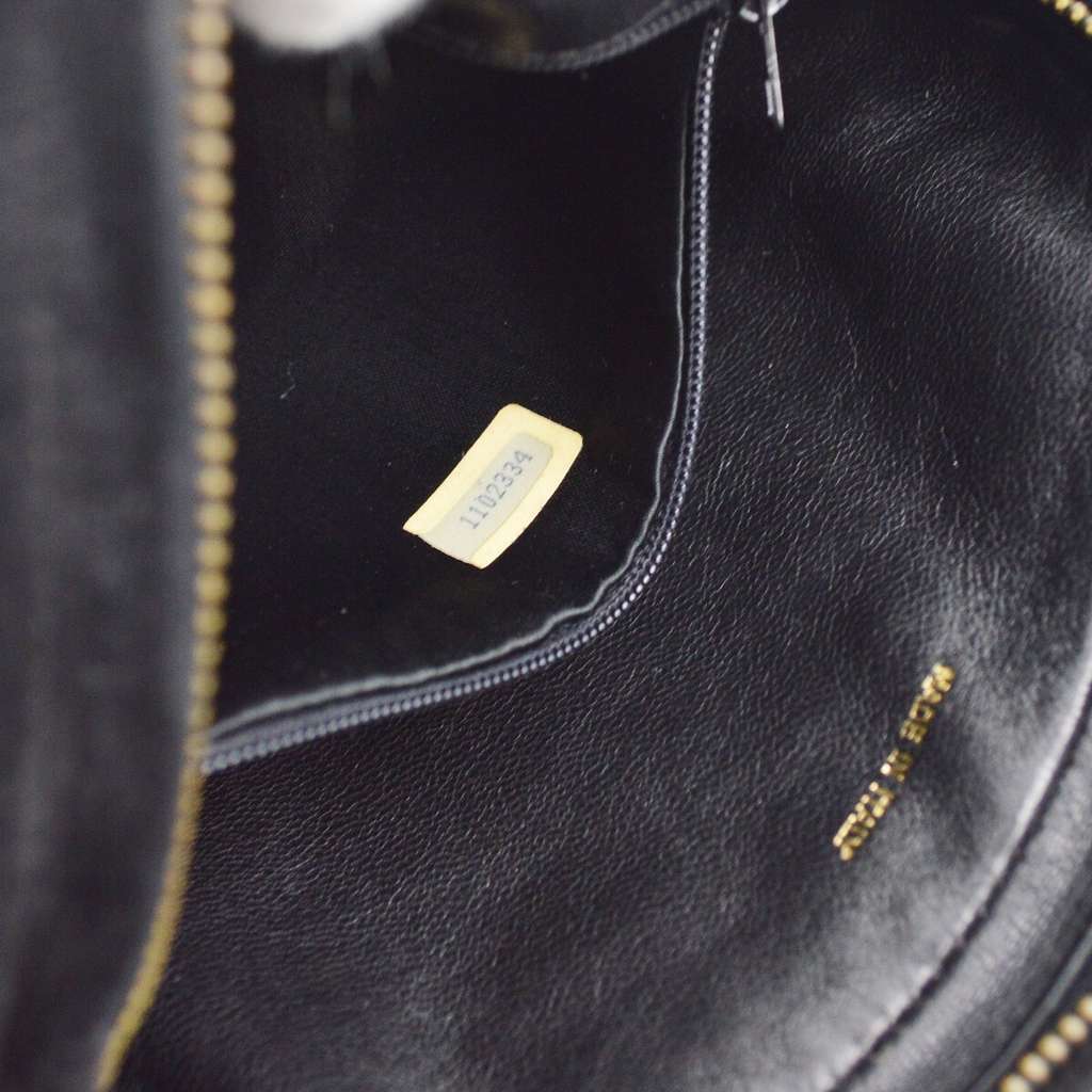 Chanel Vintage Tambourine Crossbody Bag Black Suede Good condition - Box View