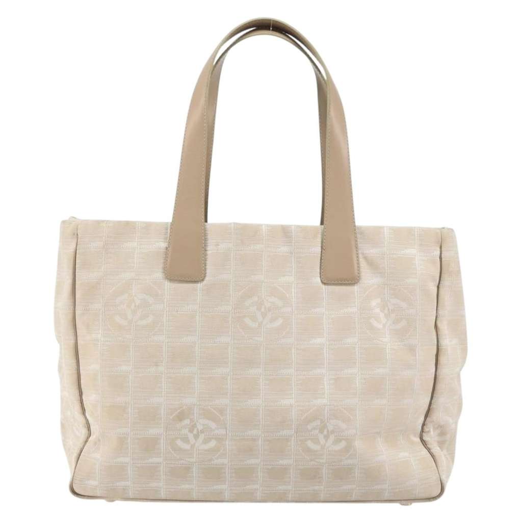Chanel Front Zip Travel Line Tote Beige Fair condition - Back View