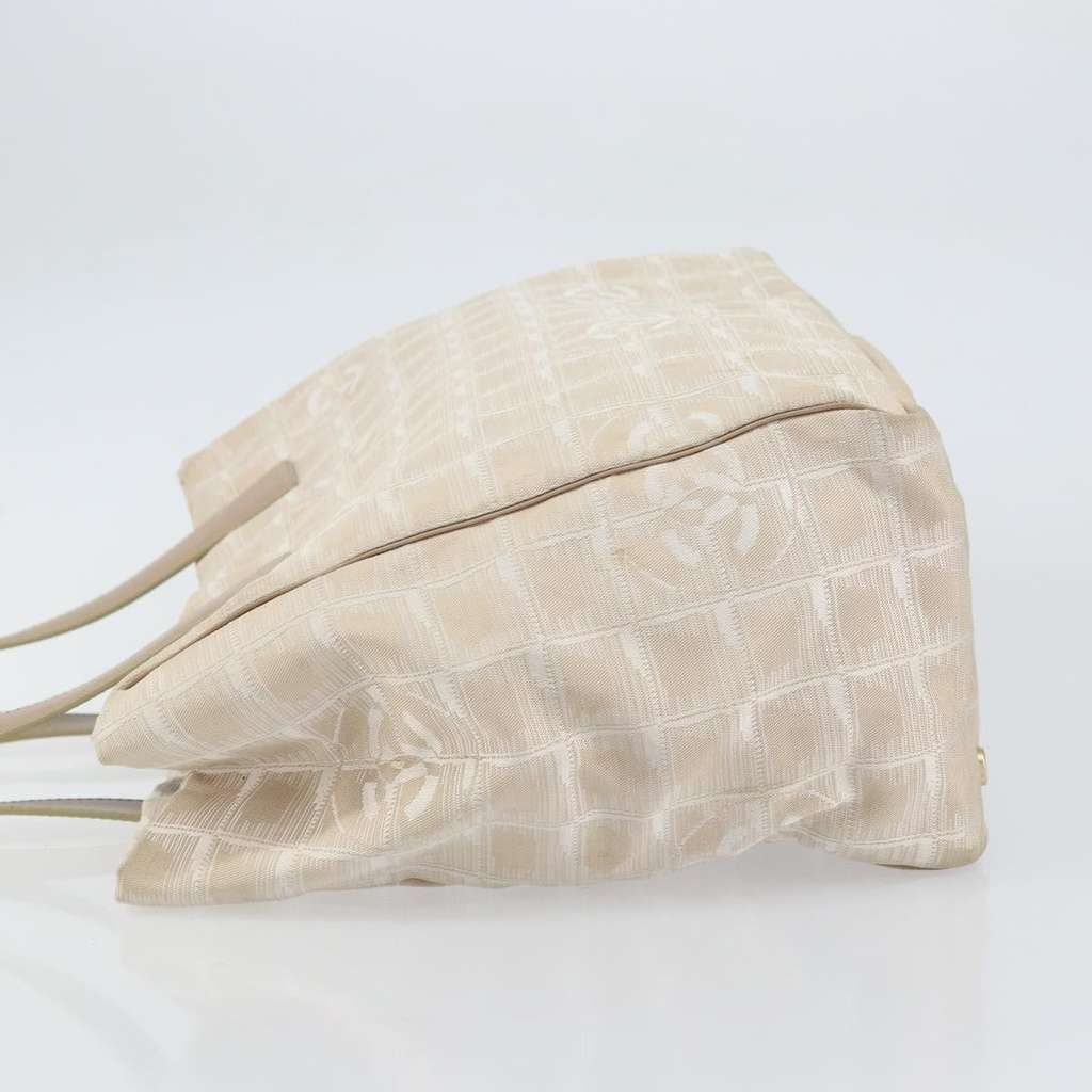 Chanel Front Zip Travel Line Tote Beige Fair condition - Model View