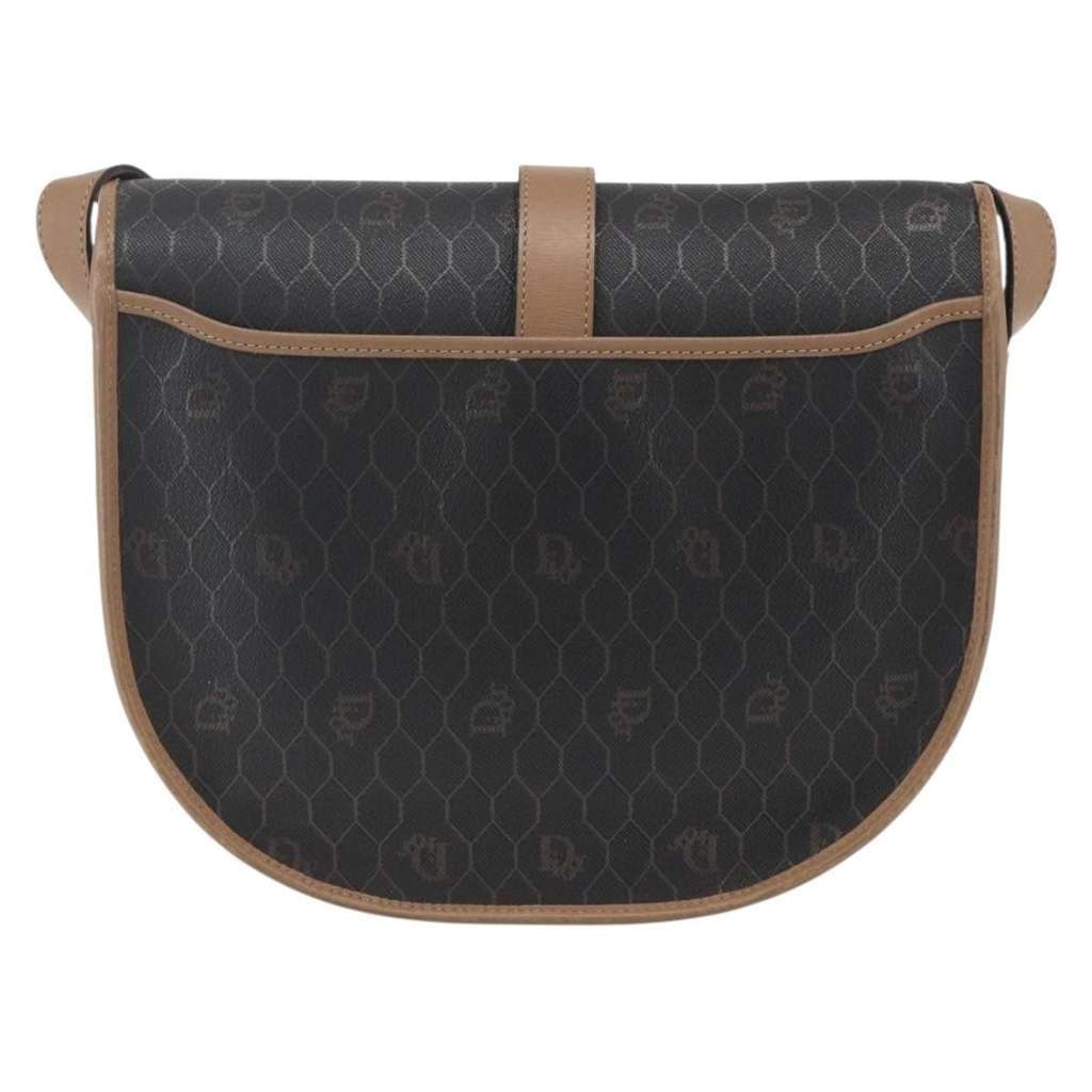 Christian Dior Vintage Honeycomb Shoulder Bag Black Canvas Good condition - Back View