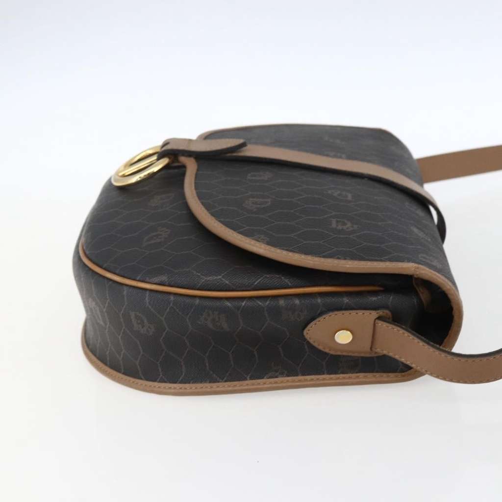 Christian Dior Vintage Honeycomb Shoulder Bag Black Canvas Good condition - Model View