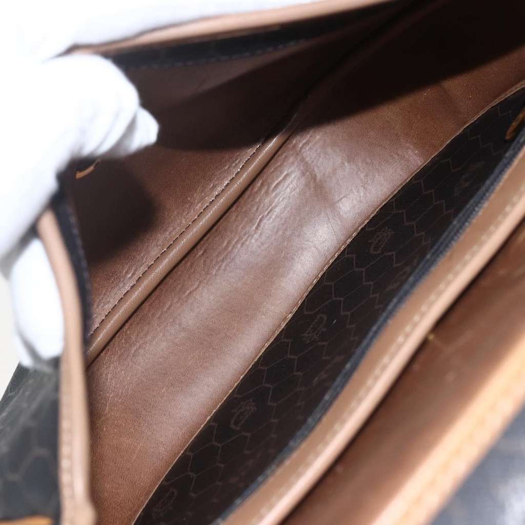 Christian Dior Vintage Honeycomb Shoulder Bag Black Canvas Good condition - Box View