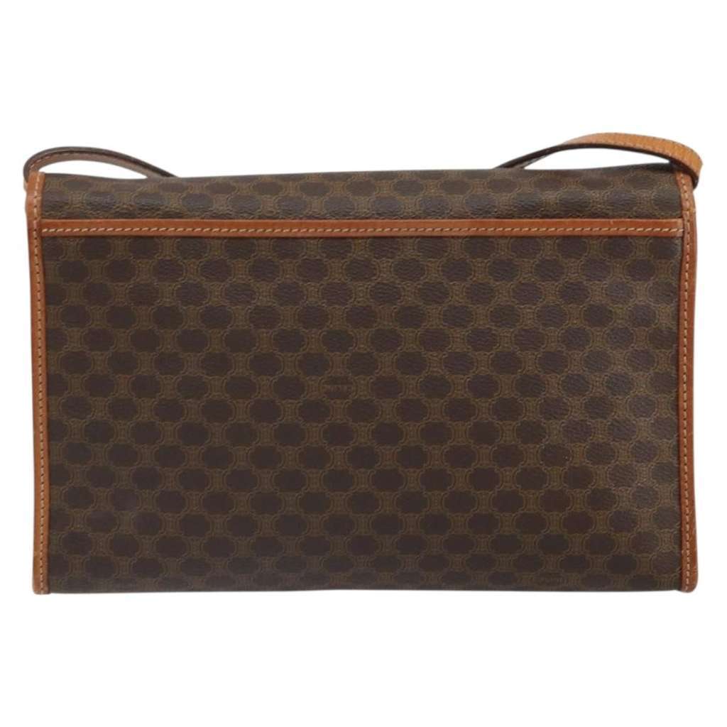 Celine Vintage Macadam Shoulder Bag Brown Canvas Good condition - Back View