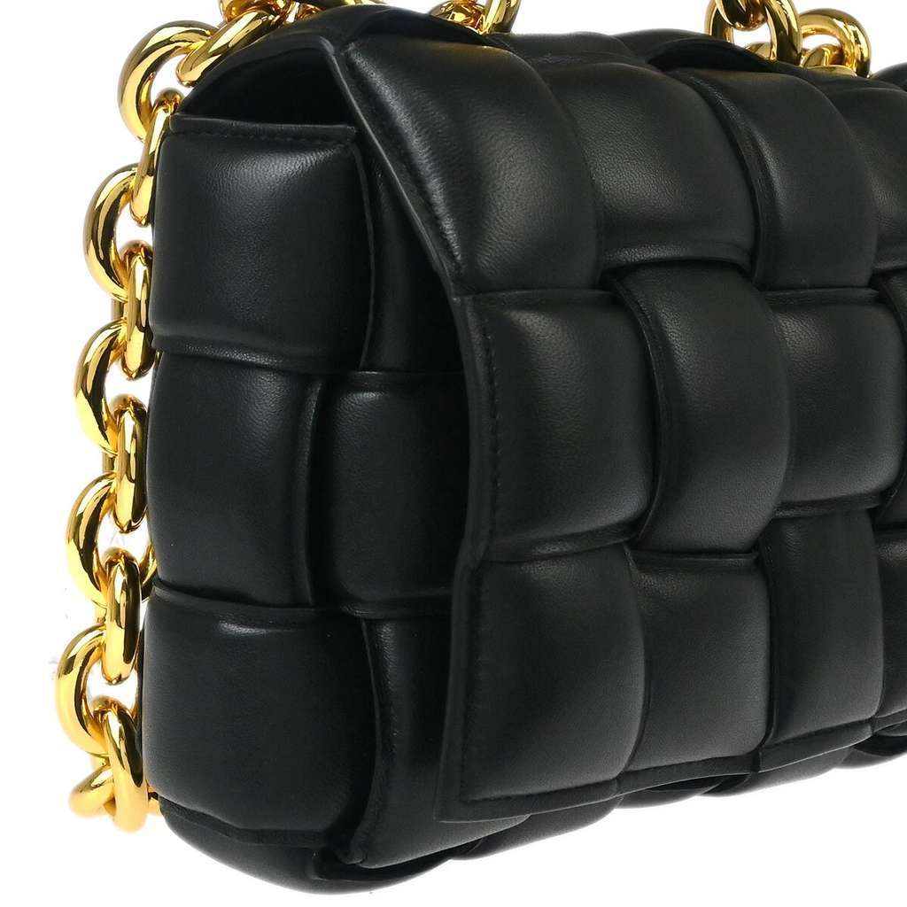Bottega Veneta Cassette Chain Crossbody Bag Black Leather Good condition - Inside View