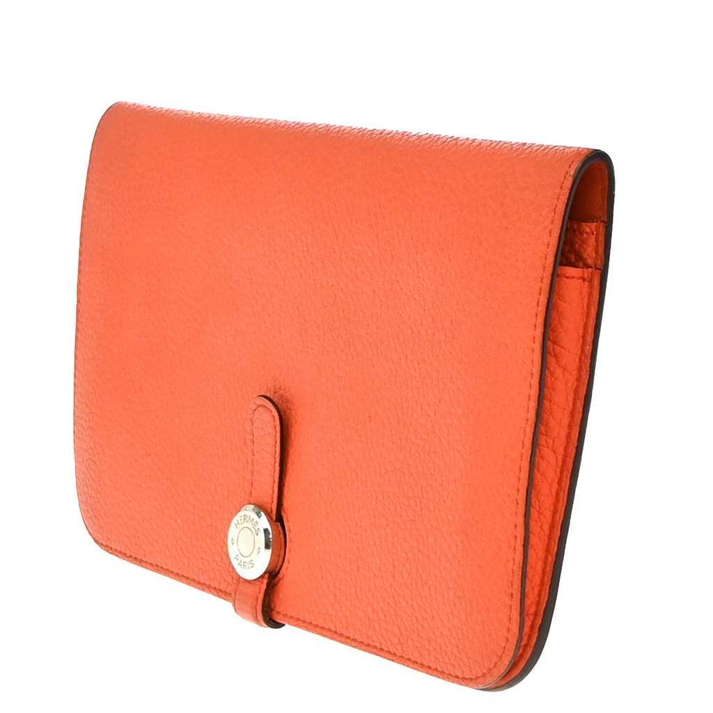 Hermès Dogon Duo Combined Wallet Orange Leather Good condition - Inside View