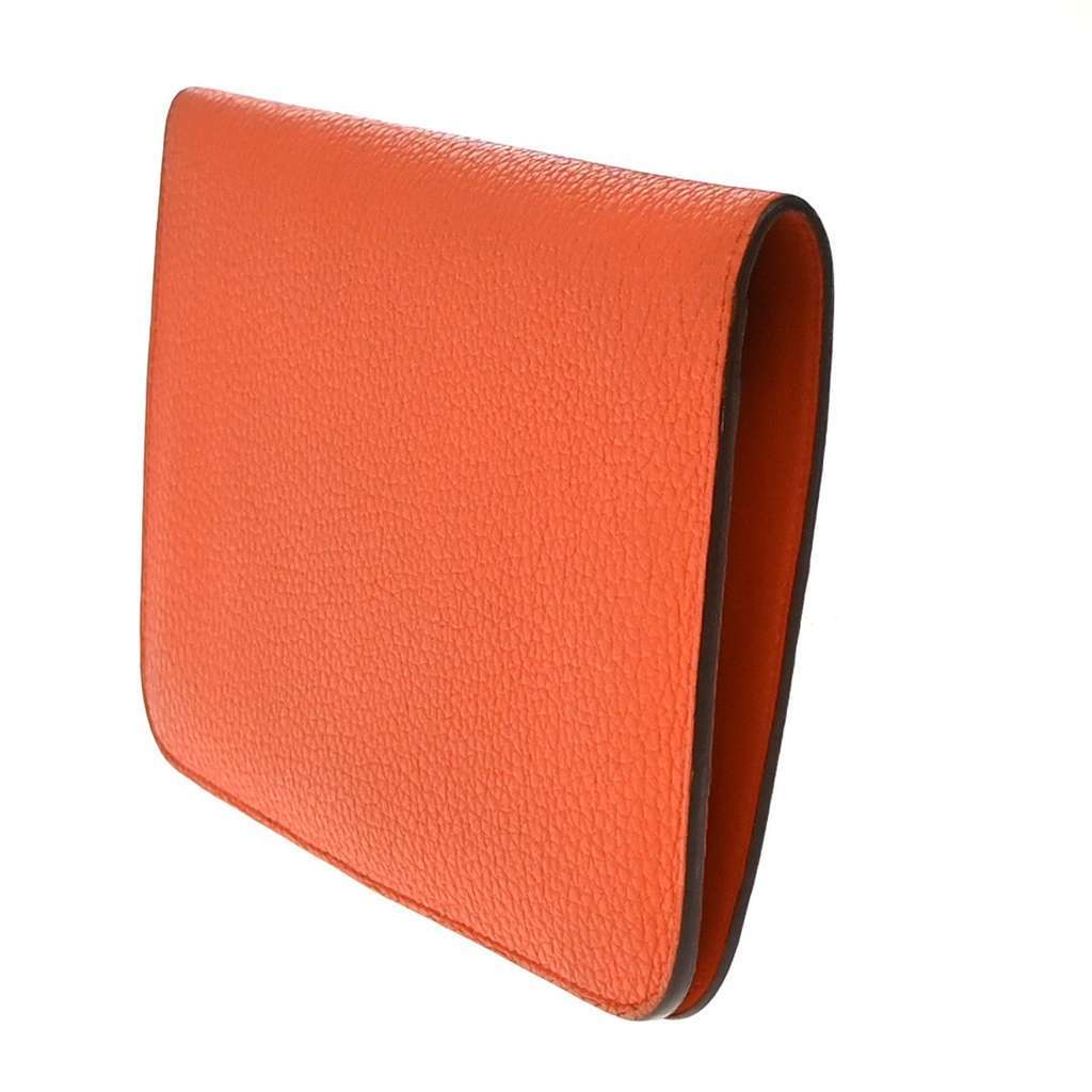Hermès Dogon Duo Combined Wallet Orange Leather Good condition - Model View