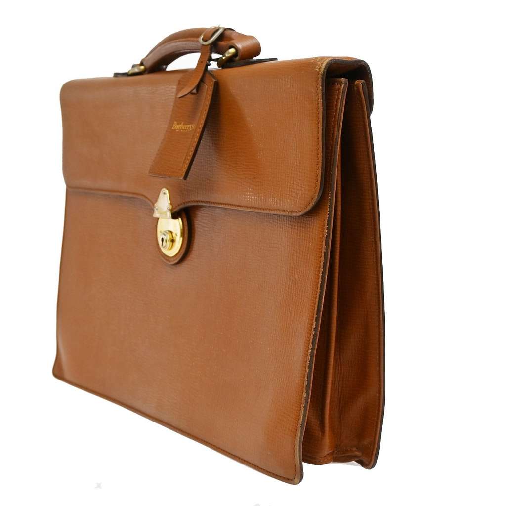 Burberry DK88 Briefcase Bag Brown Leather Good condition - Model View