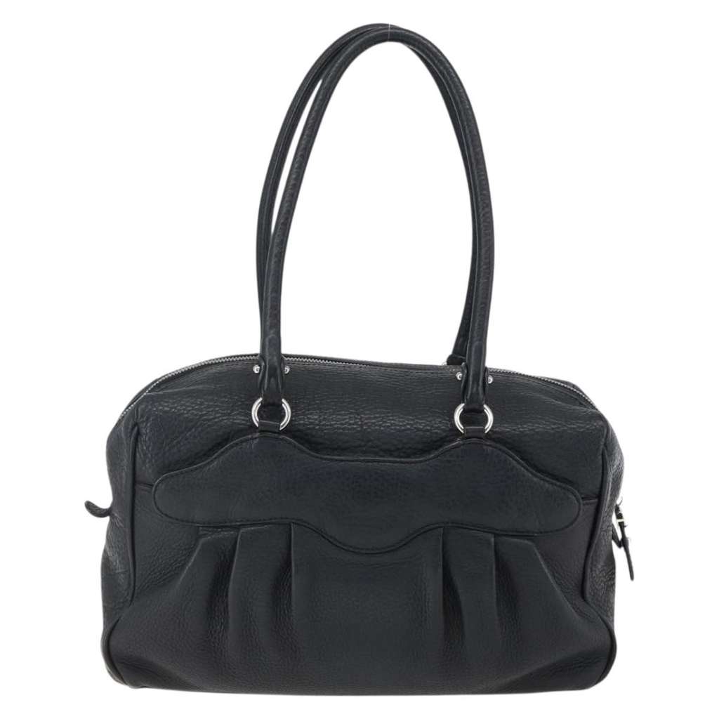 Salvatore Ferragamo Gancini Buckle Shoulder Bag Black Leather Good condition - Back View