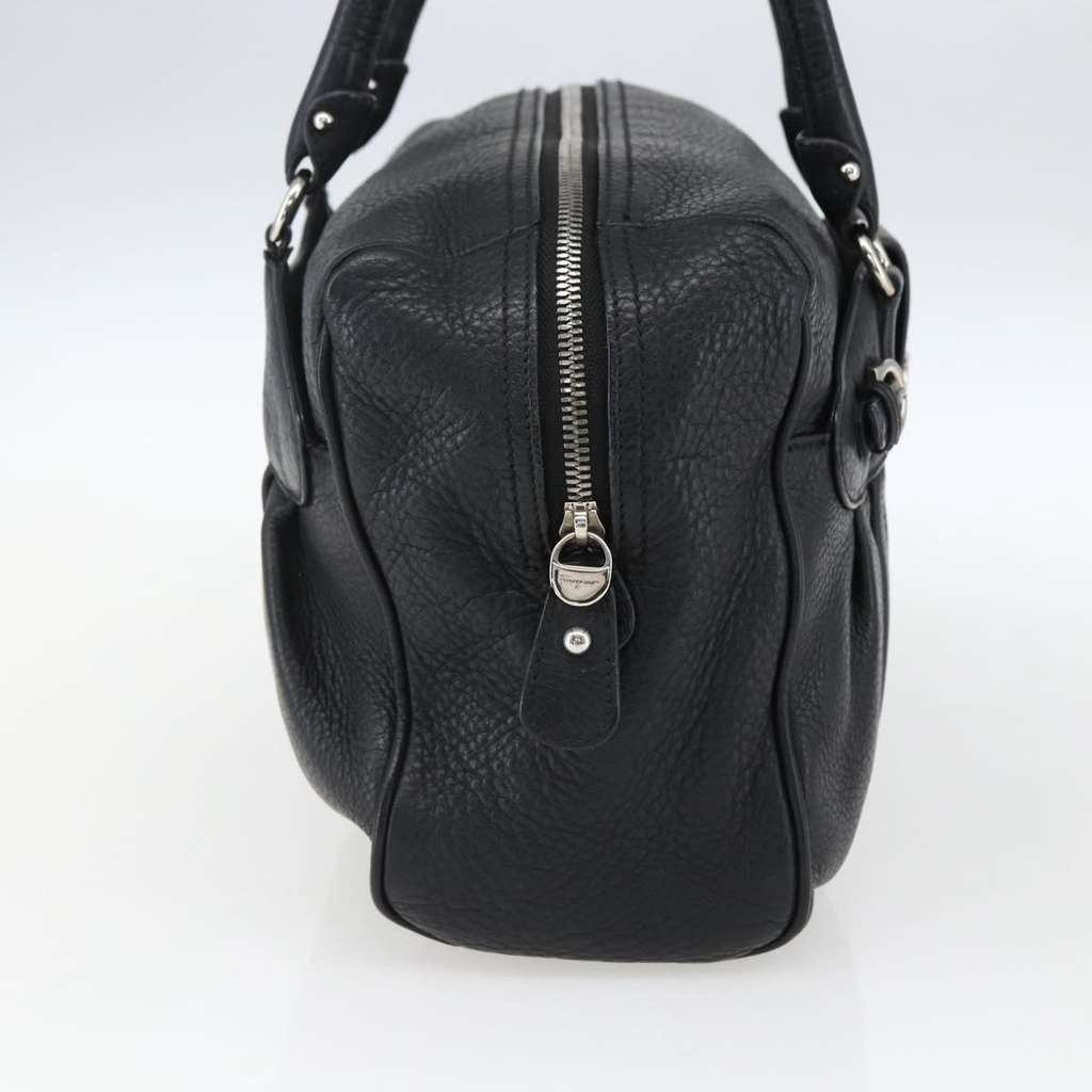 Salvatore Ferragamo Gancini Buckle Shoulder Bag Black Leather Good condition - Inside View