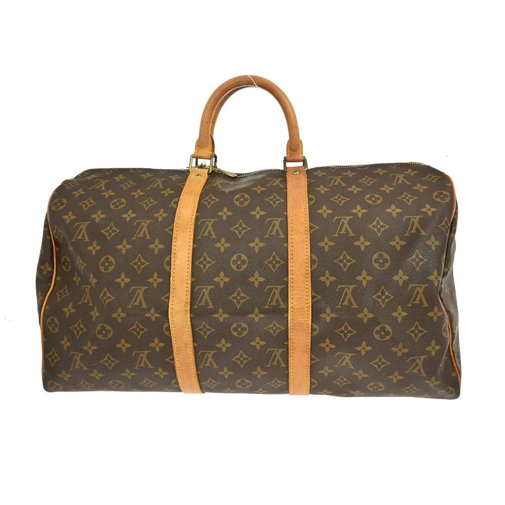 Louis Vuitton Keepall Bag Brown Canvas Fair condition - Back View