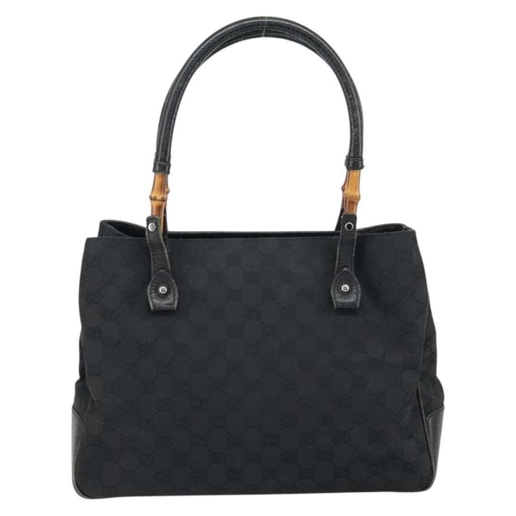 Gucci Bamboo tote bag Black Canvas Fair condition - Back View