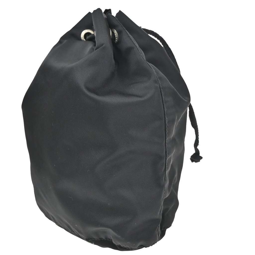 Prada Drawstring Wristlet Bucket Bag Black Good condition - Model View