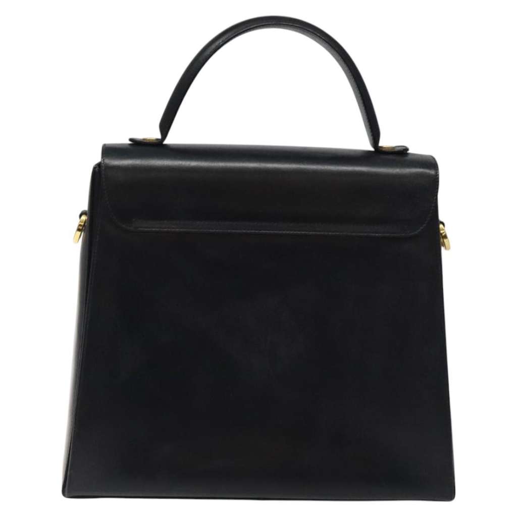 Salvatore Ferragamo Gancini handbag Black Leather Good condition - Back View
