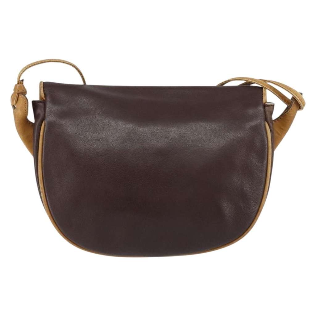 Celine Vintage Shoulder Bag Brown Leather Good condition - Back View