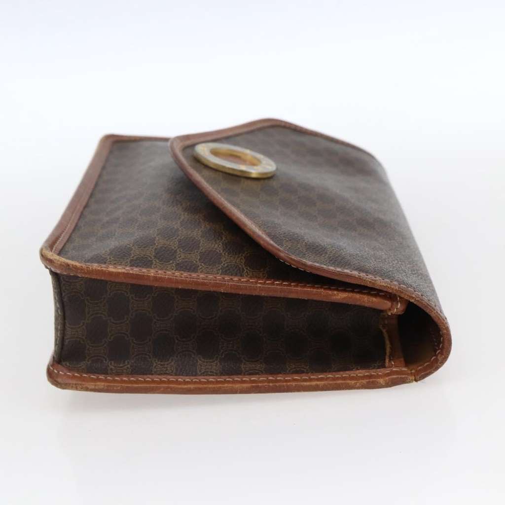 Celine Circle Logo Macadam Pouch Brown Canvas Fair condition - Model View