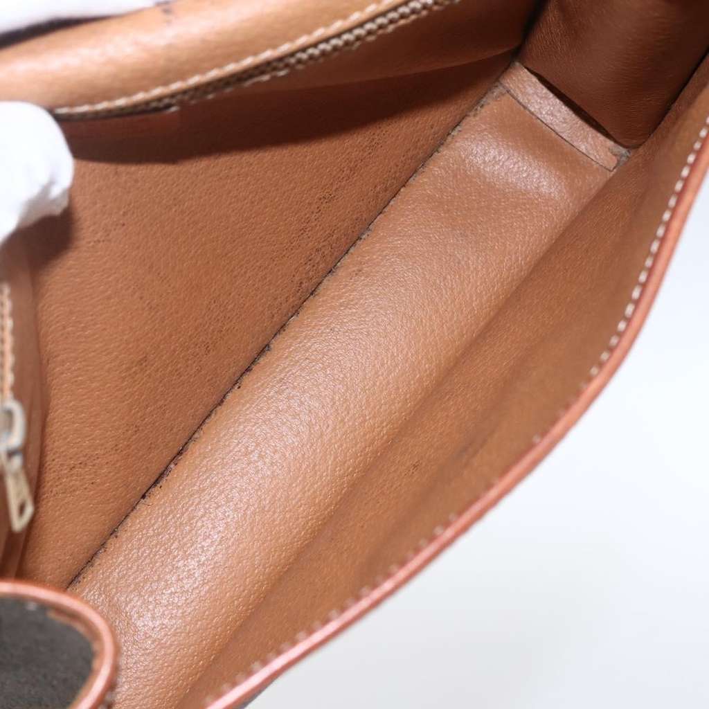 Celine Circle Logo Macadam Pouch Brown Canvas Fair condition - Box View