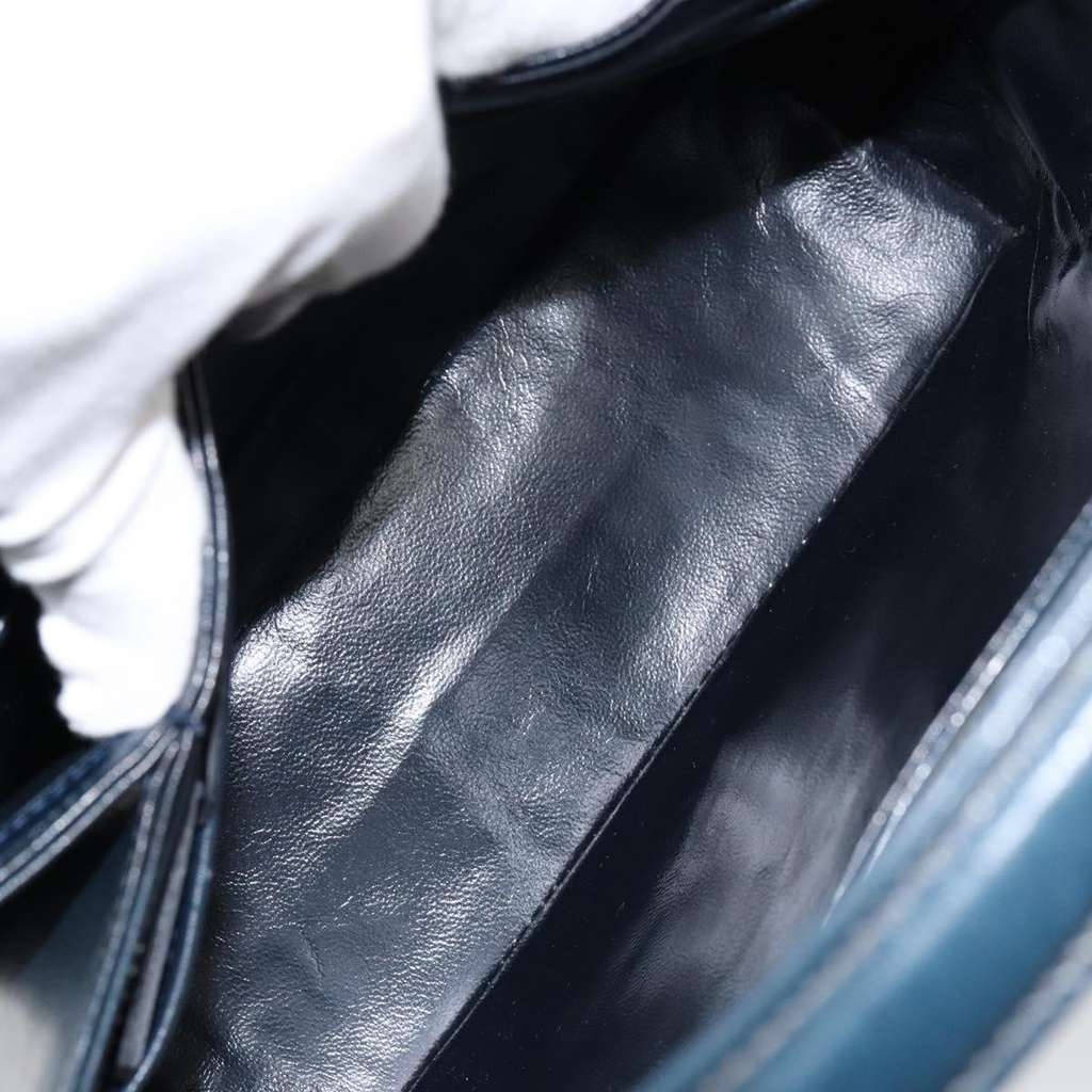 Gucci Vintage Convertible Box Crossbody Bag Navy Leather Good condition - Box View