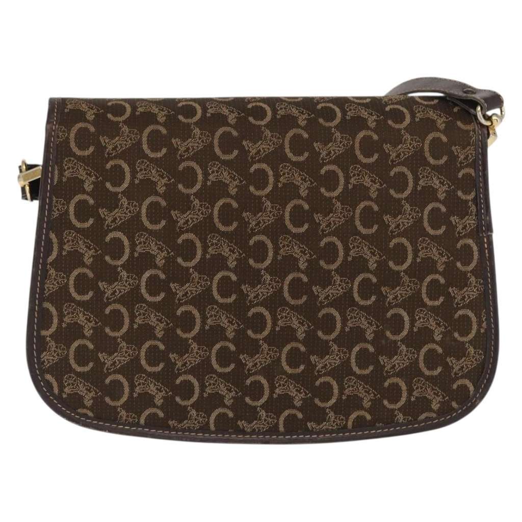 Celine C Sulky Shoulder bag Brown Canvas Good condition - Back View