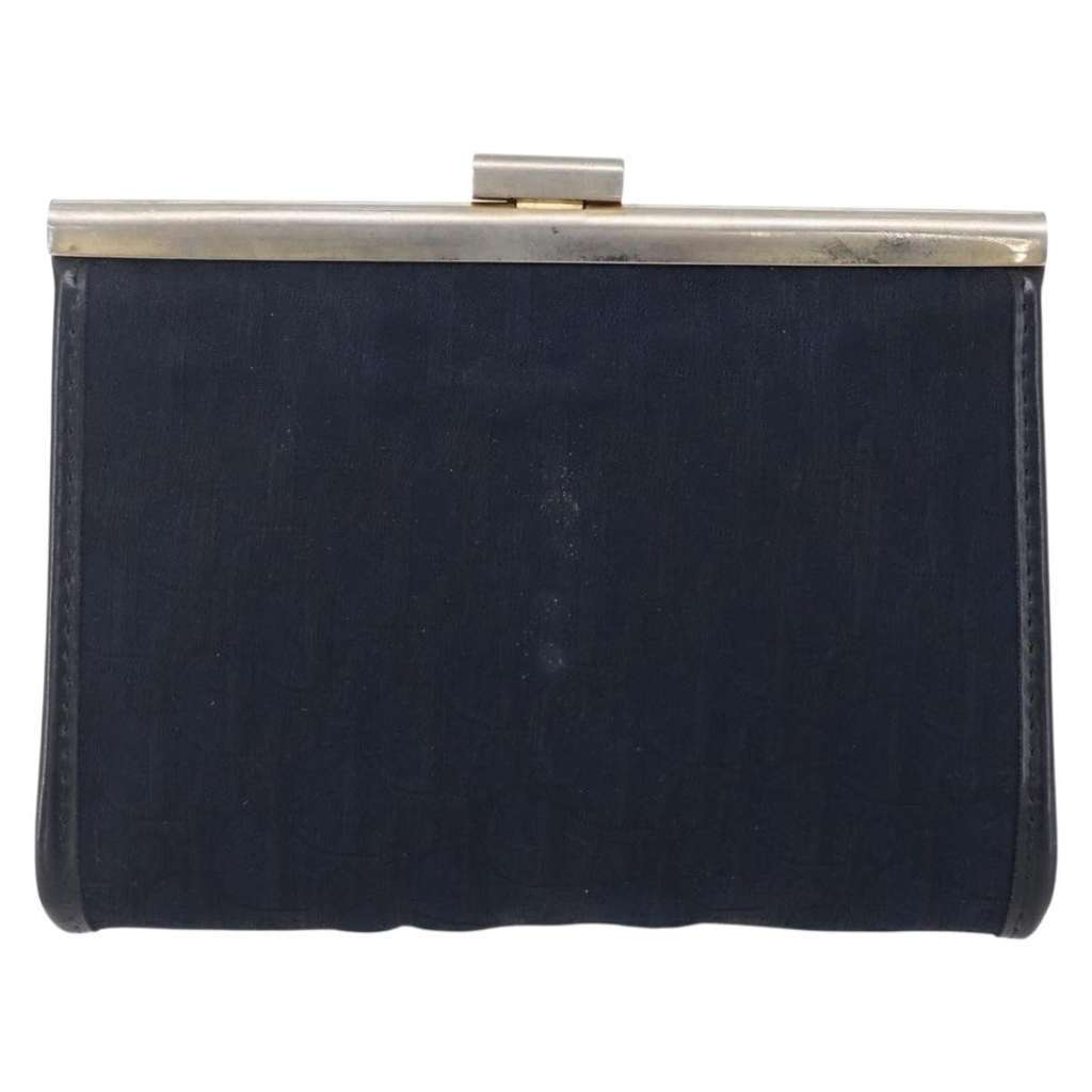 Christian Dior Vintage Trotter Pouch Navy Canvas Good condition - Back View