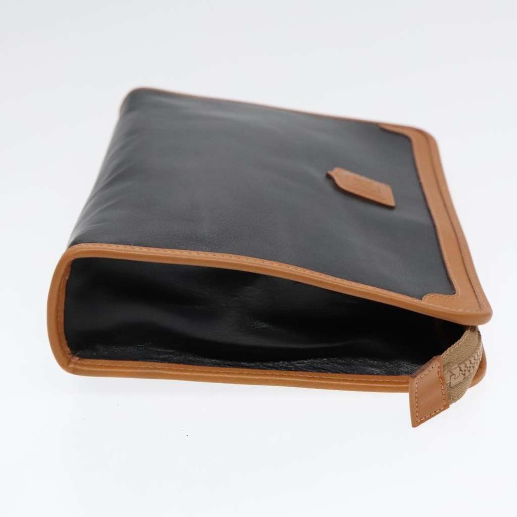 Celine Logo Triomphe Pouch Black Leather Good condition - Inside View